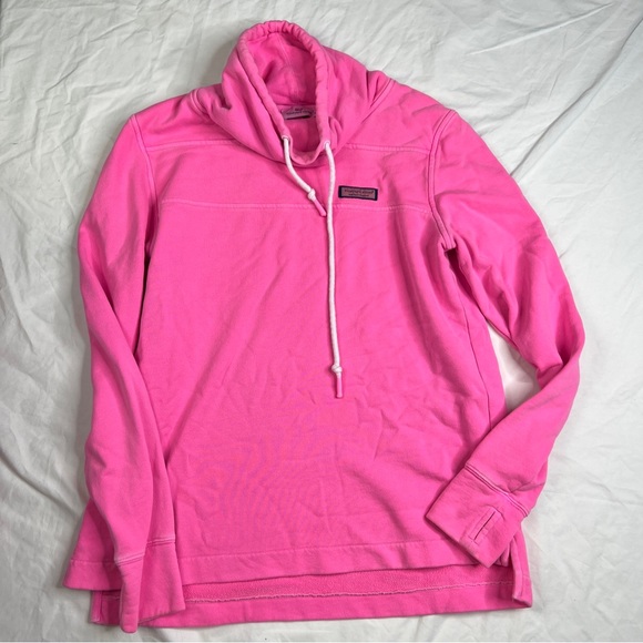 Vineyard Vines Sweaters - Vineyard Vines Womens Drawstring Cowl Neck Pink Pullover Sweater Size XS A040723